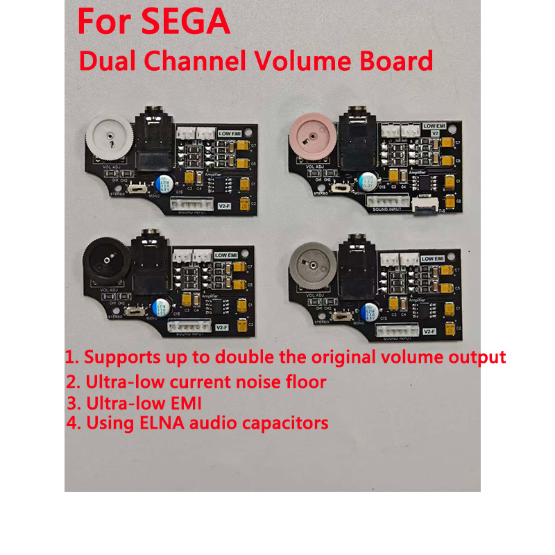 Gaming Console High Quality - สำหรับเซก้า เกมเกียร์ GG คอนโซลคุณภาพสูง บอร์ดปรับระดับเสียงแบบสองช่องทาง ไม่มีเสียง