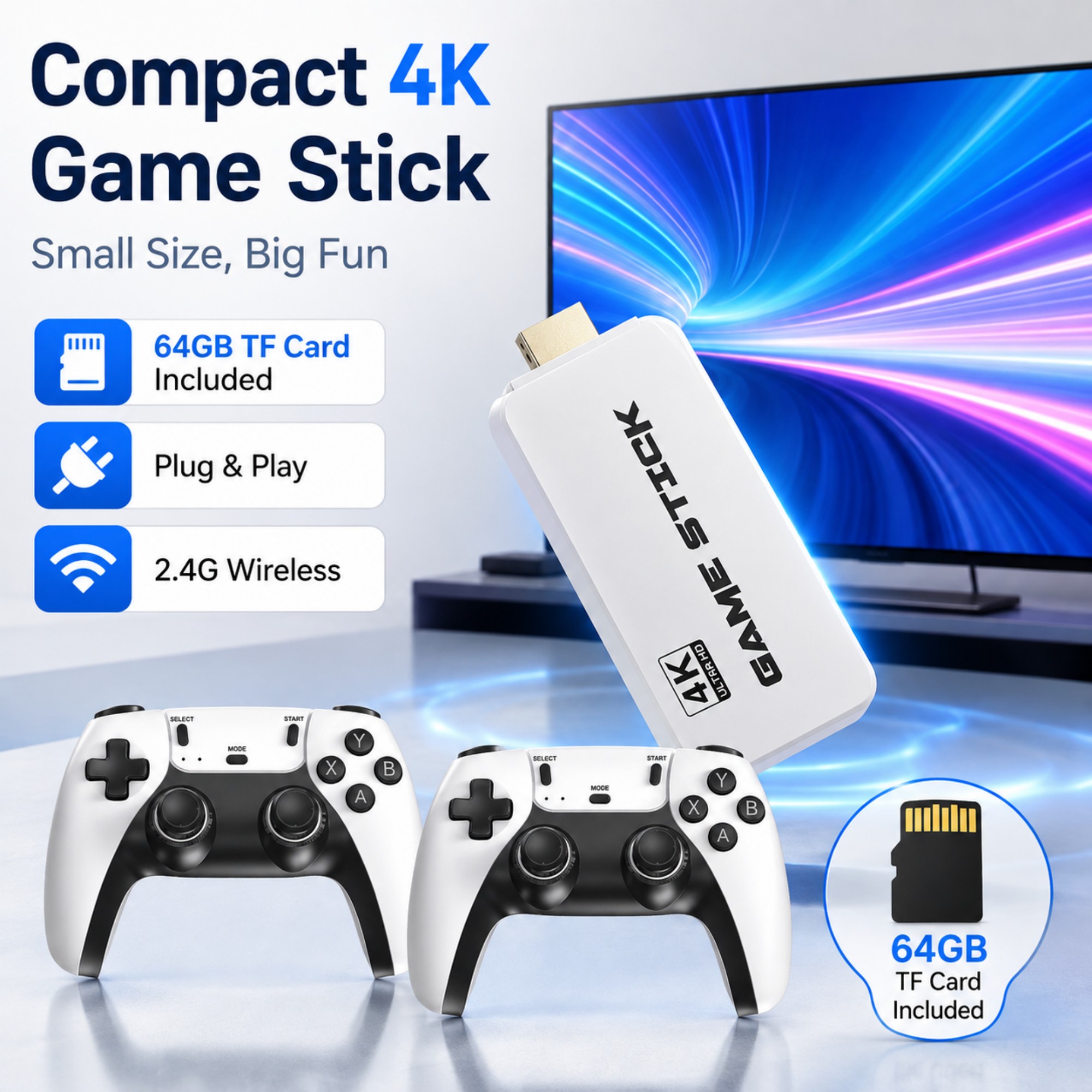 Gaming Console Video Game - เครื่องเล่นเกมย้อนยุค Game Stick M15 Ultra ความจุ