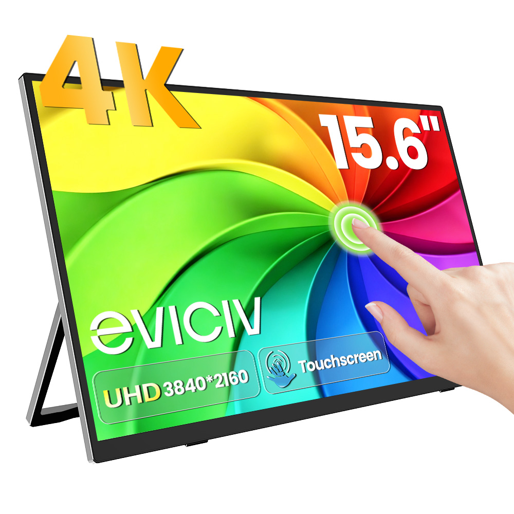 Gaming Console Mini - EVICIV จอภาพพกพา 4K หน้าจอสัมผัส 10 จุด
