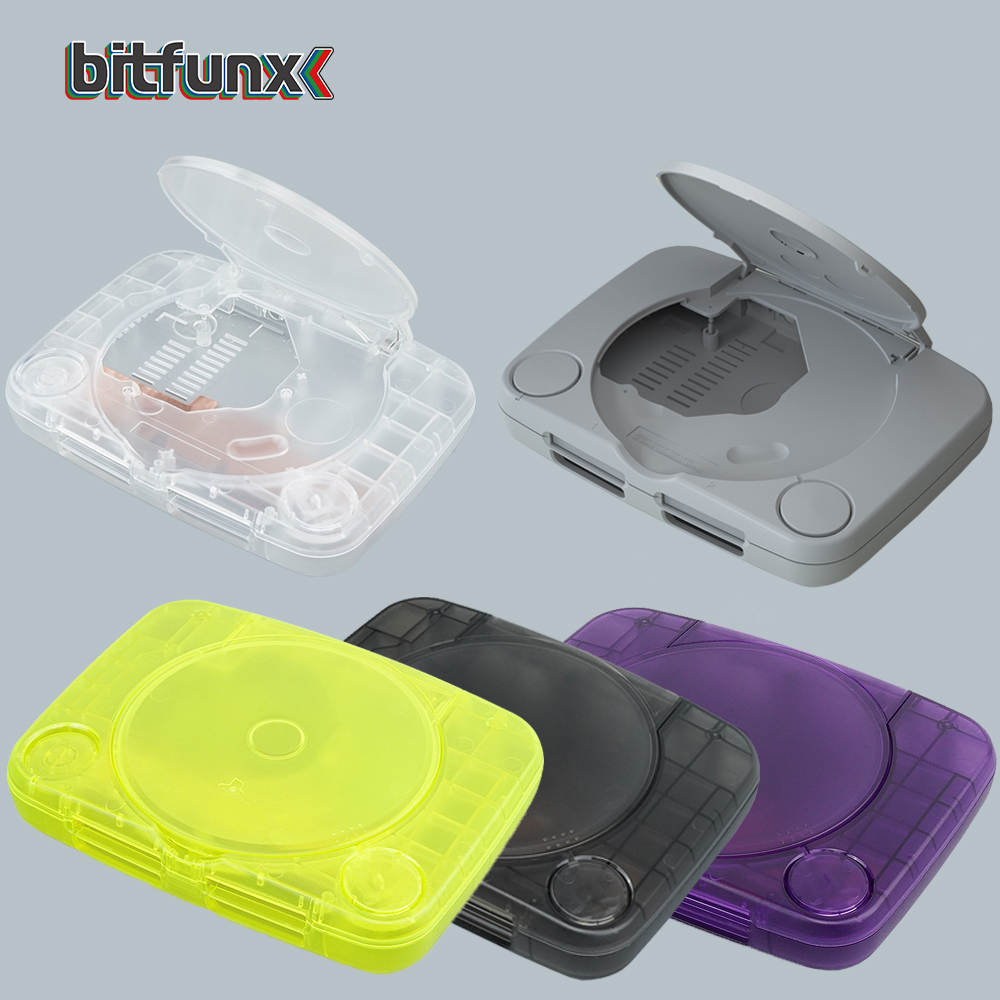 Gaming Console All In One - ฝาครอบคอนโซลเกมใสสำหรับอะไหล่ bitfunx สำหรับ PlayStation PS One