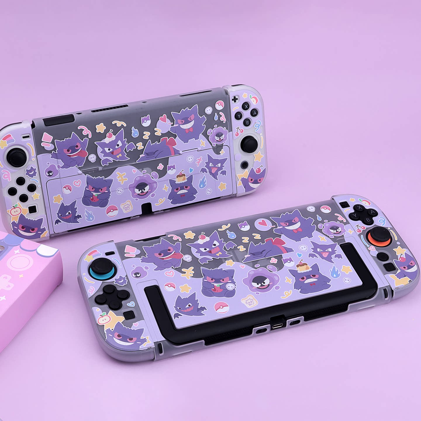 Nintendo Console Switch 2 - เคสแข็งแบบโปร่งแสงครึ่งหนึ่งสำหรับ Switch 2 ลายโปเกมอน ใช้งานร่วมกับเครื่องเล่นเกม Nintendo