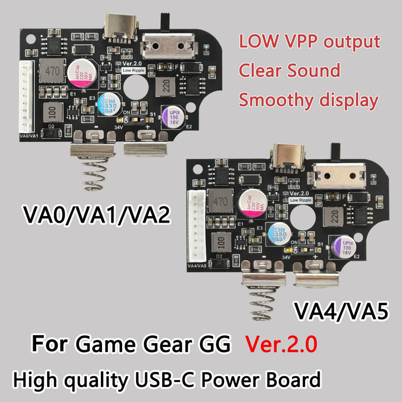 Gaming Console High Quality - คุณภาพสูง USB-C บอร์ดจ่ายไฟทดแทนบอร์ด PCB สวิตช์ไฟเมนบอร์ดสำหรับเซก้า เกมเกียร์สำหรับ