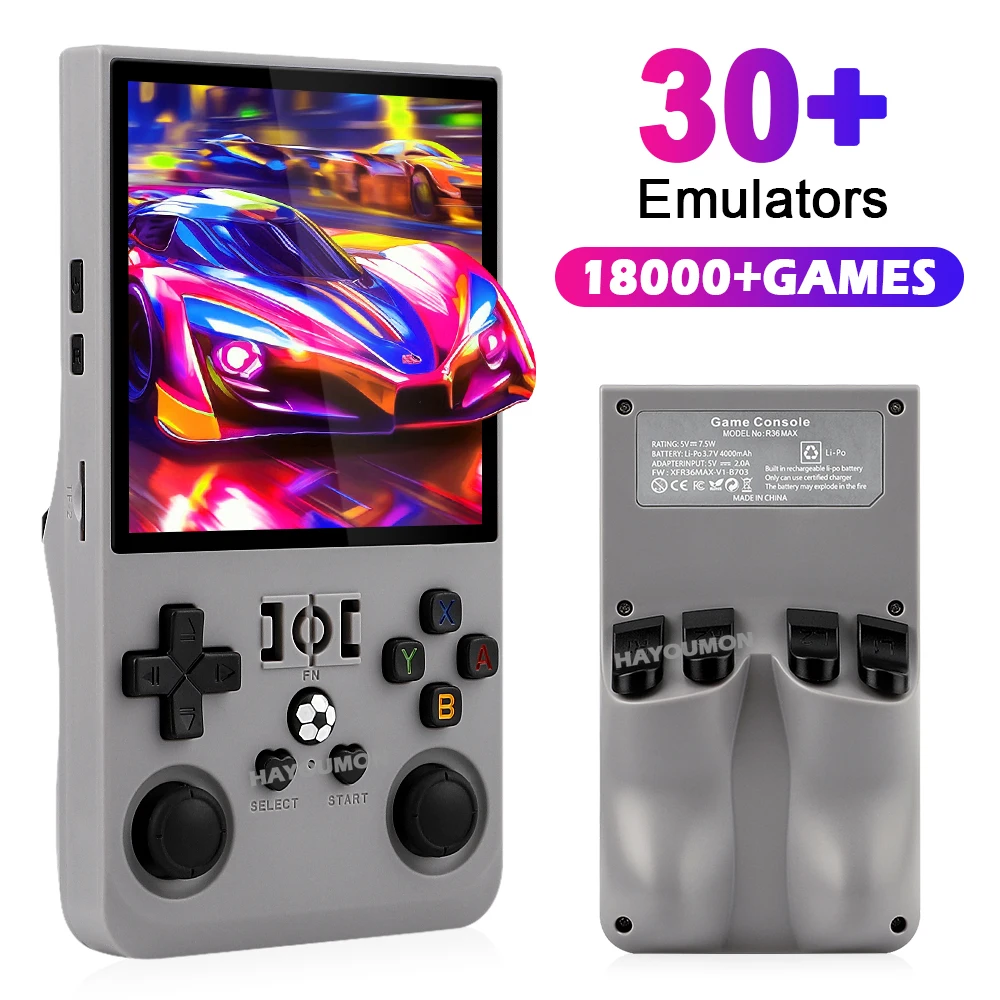 R36 Maxสีเทามือถือสําหรับเล่นเ - Gaming Console R36 Max บทวิจารณ์และราคา