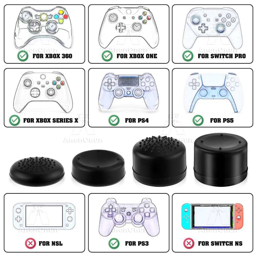 8PCS Thumb Grip Caps Controlle - Gaming Console Joystick บทวิจารณ์และราคา